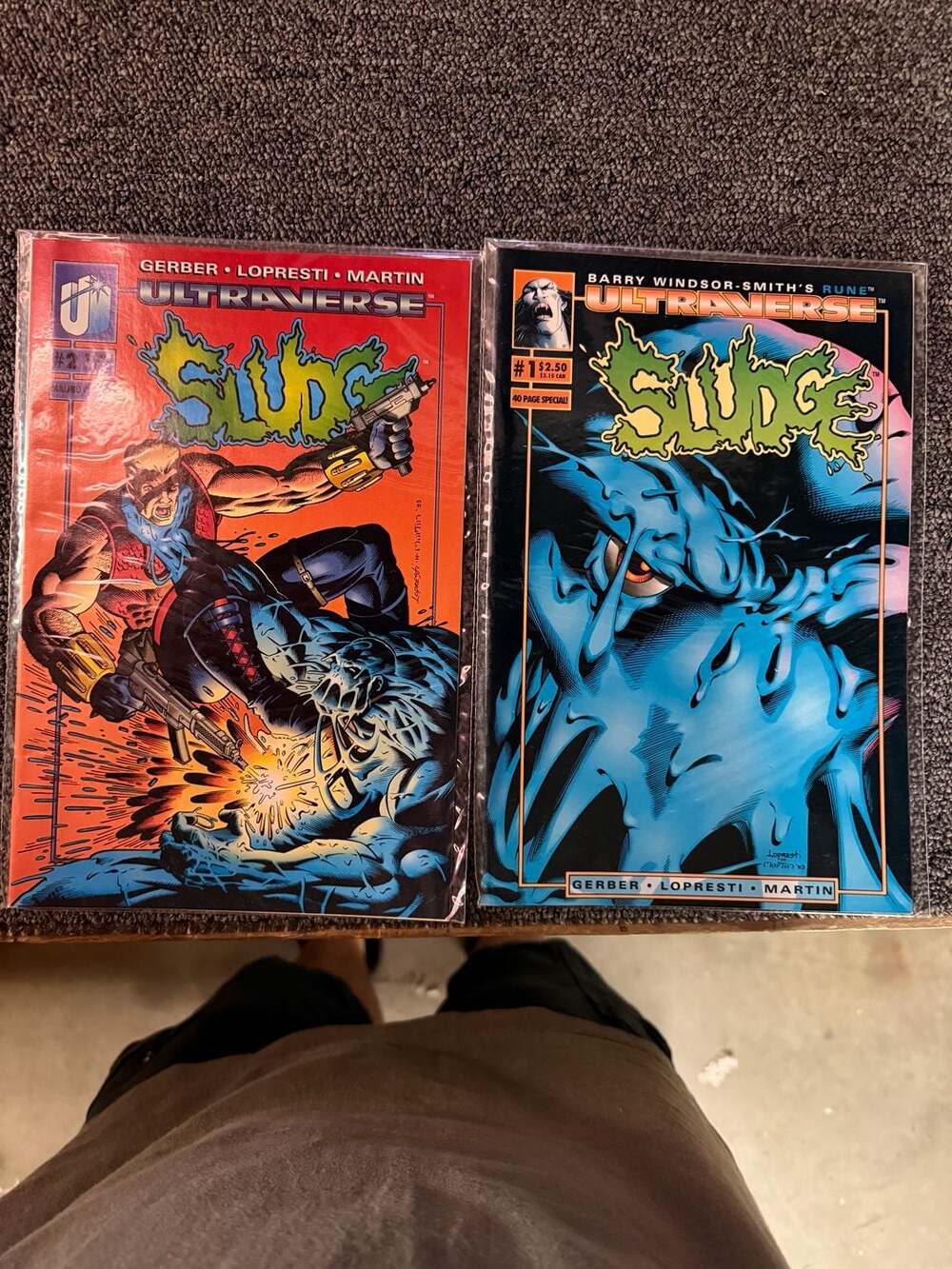 Malibu Comics Ultraverse Sludge Comic Book Issues #1, #2, #3, #5, and #6